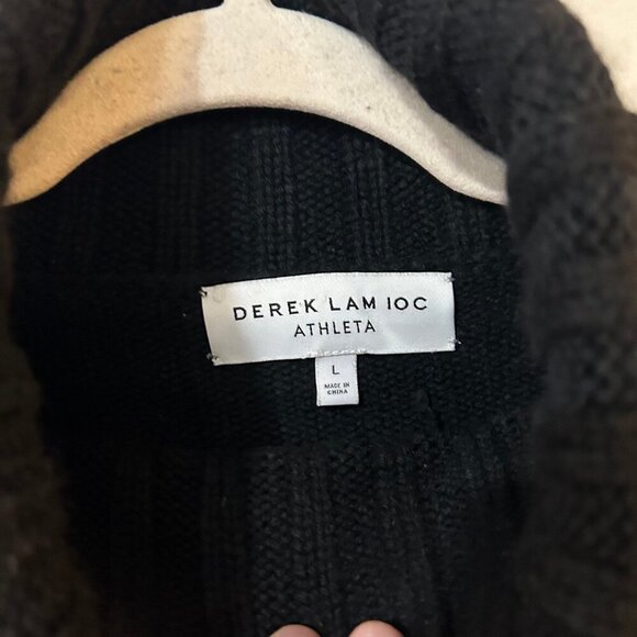 Derek Lam Ioc Athleta Black Chunky Knit Turtleneck Oversized Sweater Size Large - Picture 4 of 5